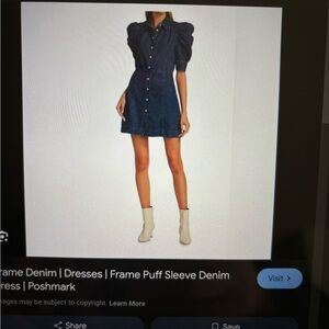 FRAME denim button up mini dress XS